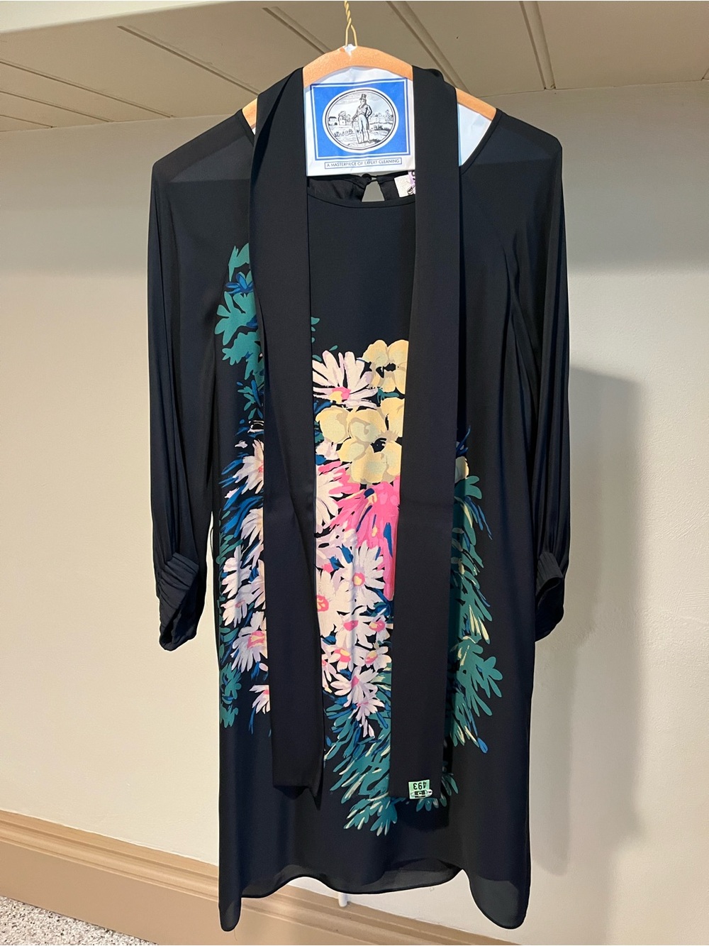 Tibi Silk Black Floral-Print Dress